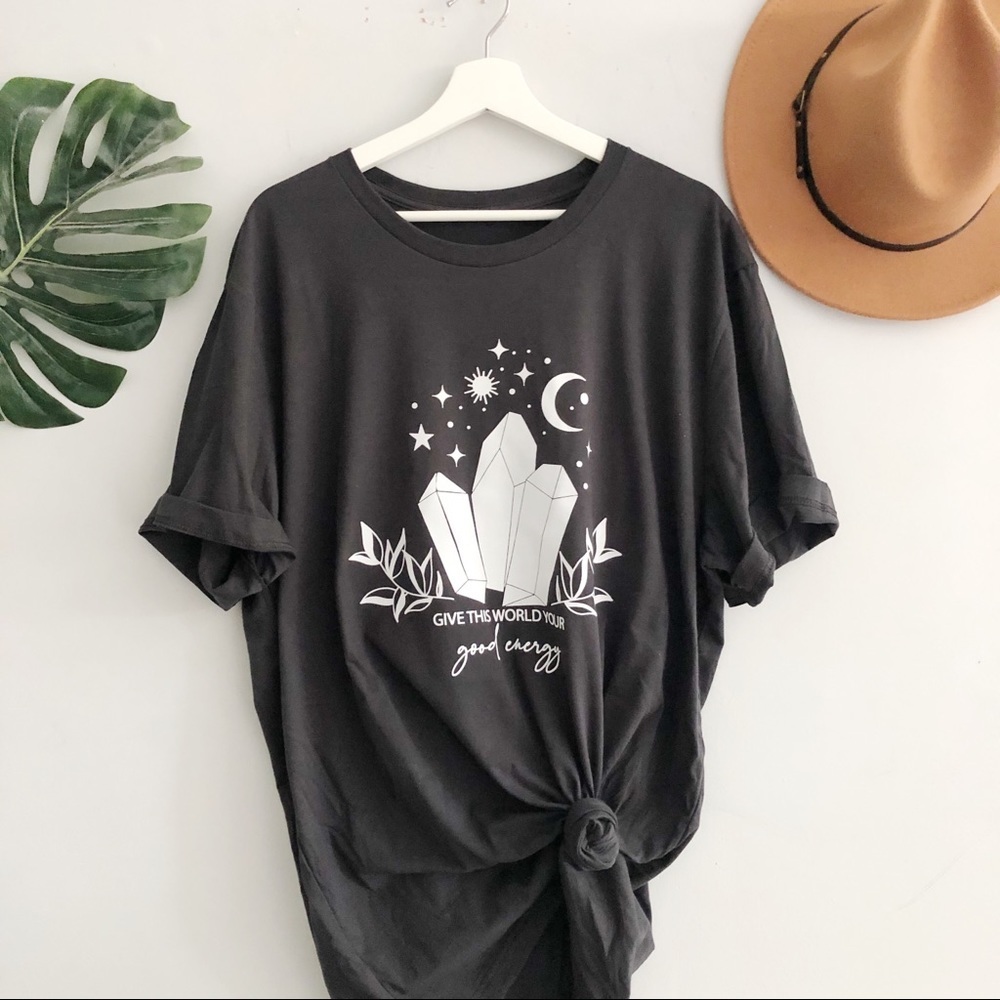 NEW Good Energy Crystals Graphic Tee Shirt top